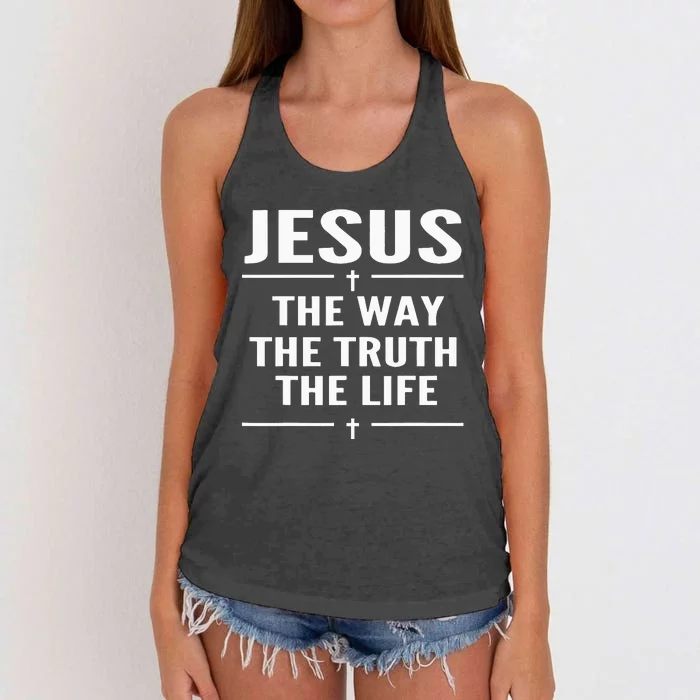 Jesus The Way Truth Life John 146 Christian Spiritual Women's Knotted Racerback Tank