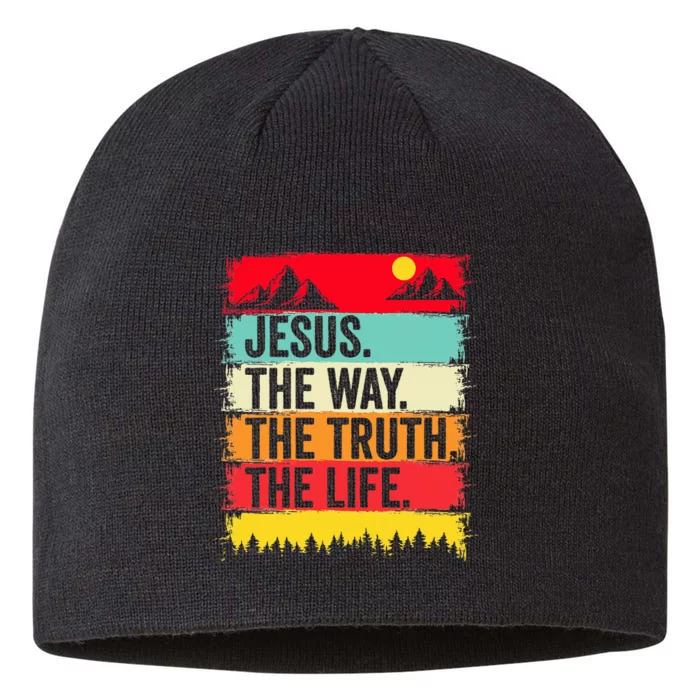 Jesus The Way Truth Life Bible Verse Christian Worship Faith 8 1/2in Sustainable Knit Beanie