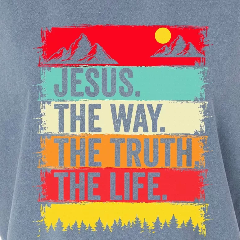 Jesus The Way Truth Life Bible Verse Christian Worship Faith Garment-Dyed Women's Muscle Tee