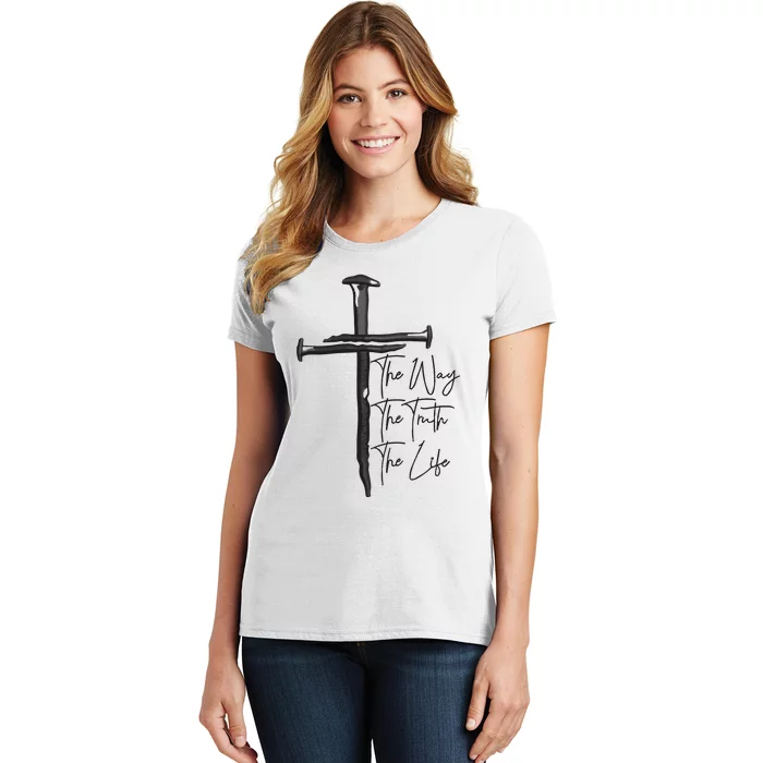 Jesus The Way The Truth The Life Machine Embroidery Jesus Christian Women's T-Shirt