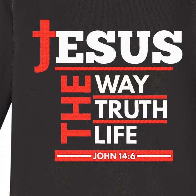 Jesus The Way Truth Life John 146 Christian Spiritual Baby Long Sleeve Bodysuit