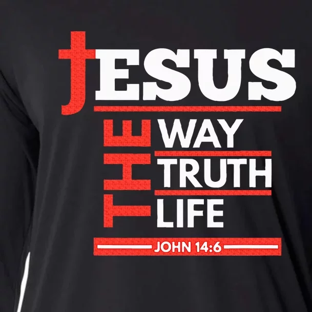 Jesus The Way Truth Life John 146 Christian Spiritual Cooling Performance Long Sleeve Crew