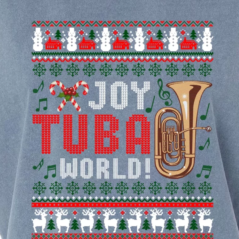 Joy Tuba World Funny Christmas Ugly Xmas Sweater Cool Gift Garment-Dyed Women's Muscle Tee