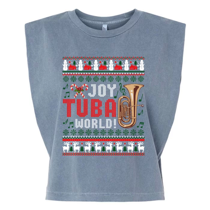 Joy Tuba World Funny Christmas Ugly Xmas Sweater Cool Gift Garment-Dyed Women's Muscle Tee