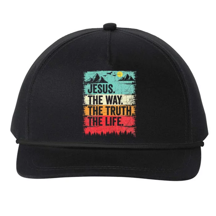 Jesus The Way Truth Life Christian Worship Snapback Five-Panel Rope Hat