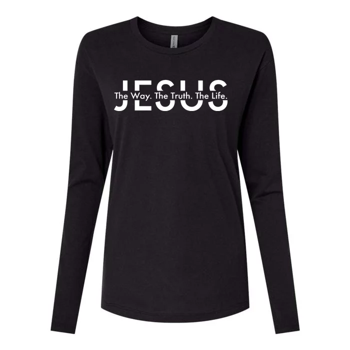 Jesus The Way The Truth The Life Womens Cotton Relaxed Long Sleeve T-Shirt