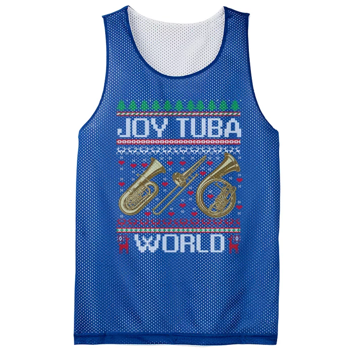 Joy Tuba World Music Lover Xmas Ugly Tuba Christmas Cool Gift Mesh Reversible Basketball Jersey Tank