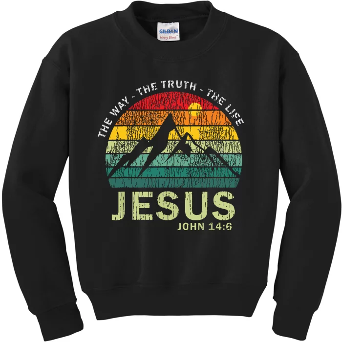 Jesus The Way Truth Life Christian Worship Kids Sweatshirt