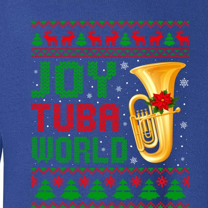 Joy Tuba World Xmas Music Lover Ugly Christmas Sweater Funny Gift Toddler Sweatshirt