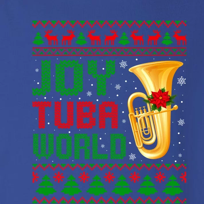 Joy Tuba World Xmas Music Lover Ugly Christmas Sweater Funny Gift Toddler Long Sleeve Shirt