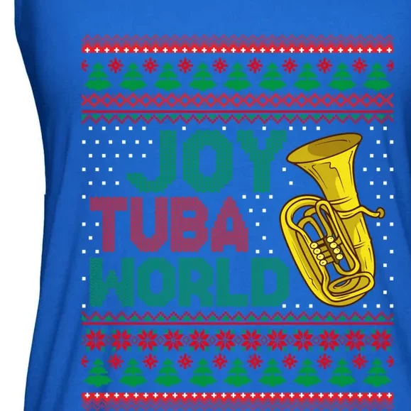 Joy Tuba World Ugly Christmas Sweater Music Lover Xmas Gift Ladies Essential Flowy Tank