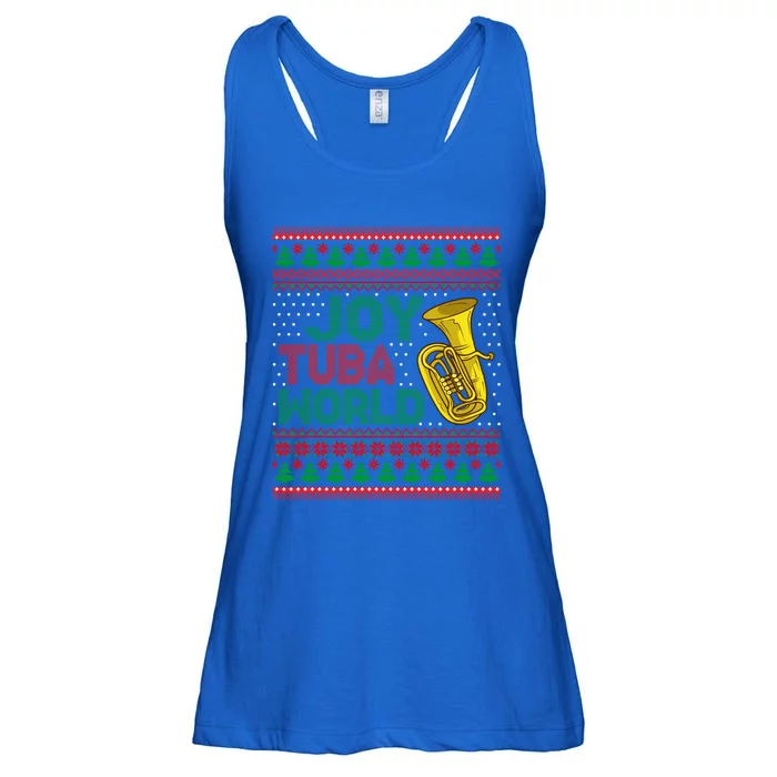 Joy Tuba World Ugly Christmas Sweater Music Lover Xmas Gift Ladies Essential Flowy Tank