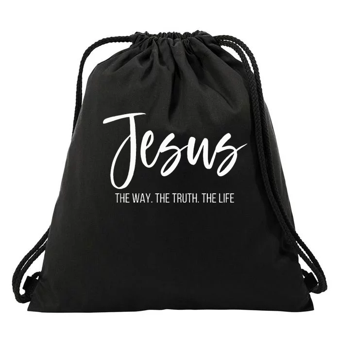 Jesus The Way The Truth The Life Christian Religious Drawstring Bag