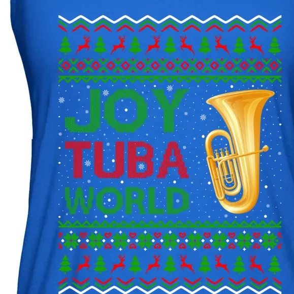 Joy Tuba World Music Lover Xmas Gift Ugly Tuba Christmas Funny Gift Ladies Essential Flowy Tank