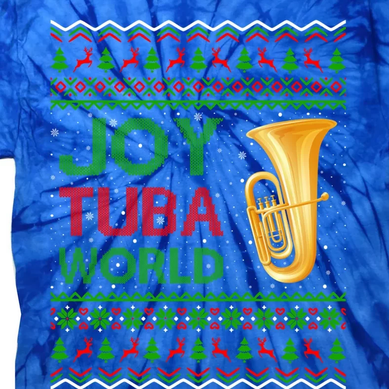 Joy Tuba World Music Lover Xmas Gift Ugly Tuba Christmas Funny Gift Tie-Dye T-Shirt