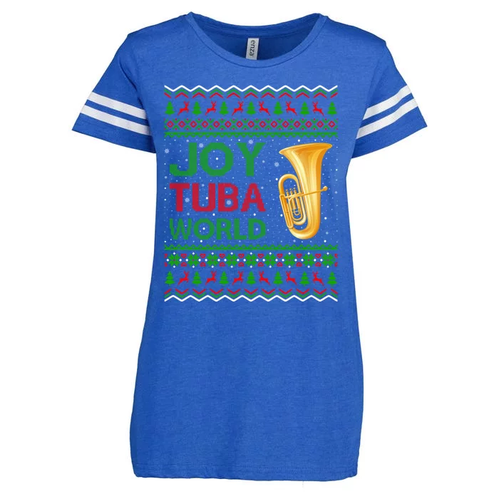 Joy Tuba World Music Lover Xmas Gift Ugly Tuba Christmas Funny Gift Enza Ladies Jersey Football T-Shirt