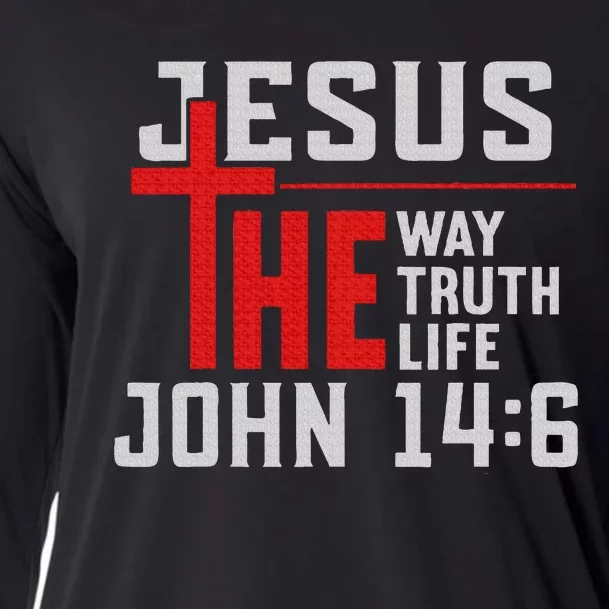 Jesus The Way Truth Life John 146 Christian Spiritual Cooling Performance Long Sleeve Crew