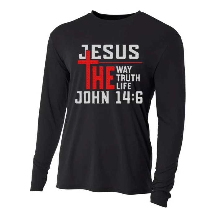 Jesus The Way Truth Life John 146 Christian Spiritual Cooling Performance Long Sleeve Crew