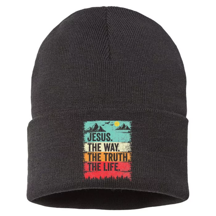 Jesus The Way Truth Life Christian Worship Sustainable Knit Beanie