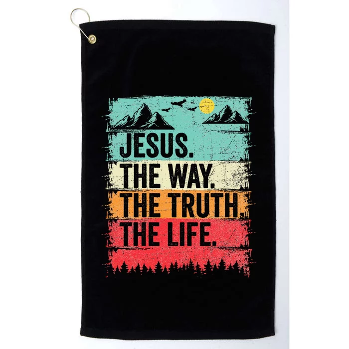 Jesus The Way Truth Life Christian Worship Platinum Collection Golf Towel