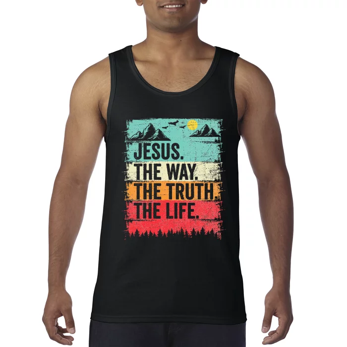 Jesus The Way Truth Life Christian Worship Tank Top