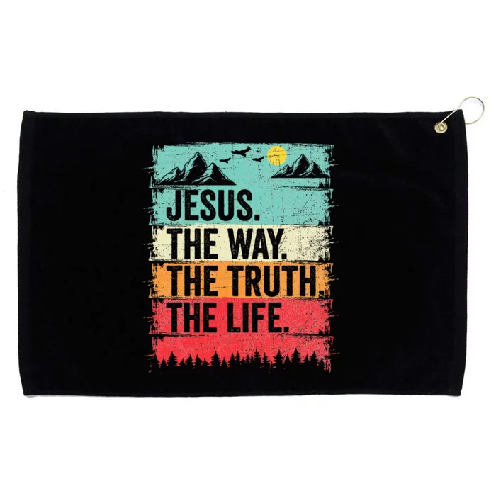 Jesus The Way Truth Life Christian Worship Grommeted Golf Towel