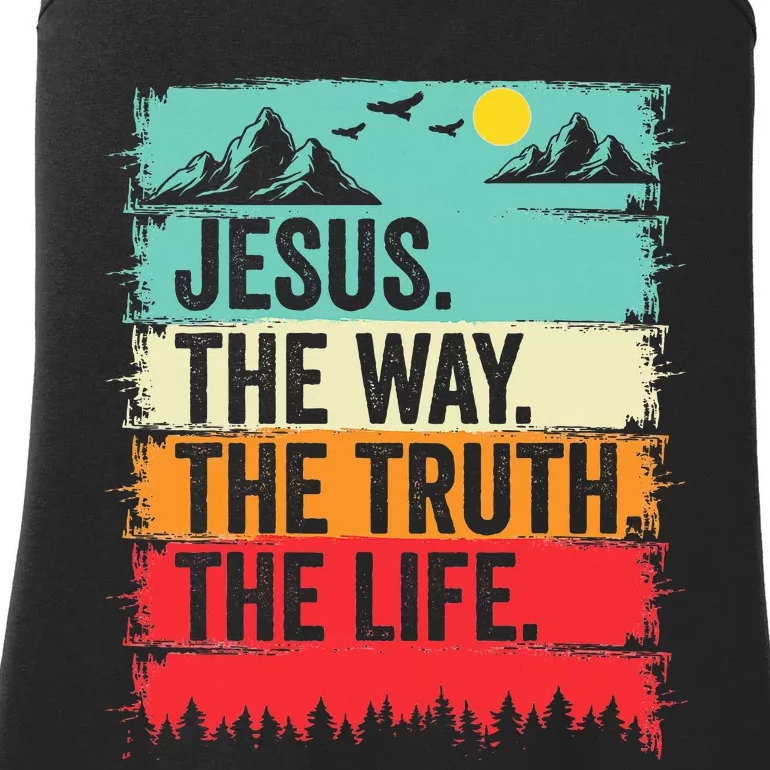 Jesus The Way Truth Life Bible Verse Christian Worship Ladies Essential Tank