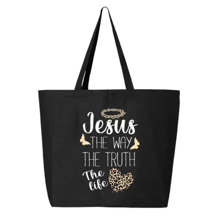 Jesus The Way Truth Life Christian Leopard 25L Jumbo Tote