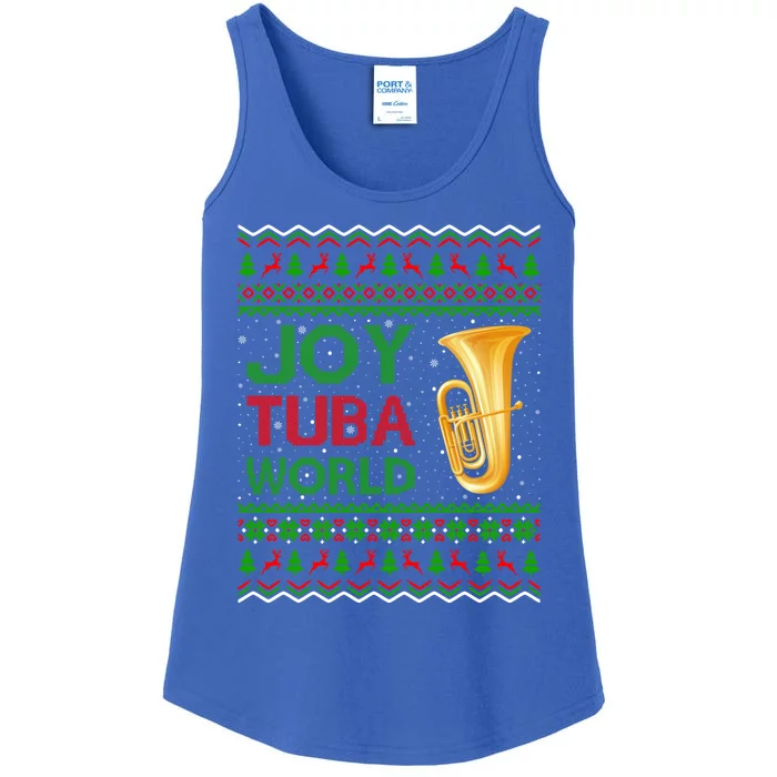 Joy Tuba World Music Lover Xmas Gift Ugly Tuba Christmas Gift Ladies Essential Tank