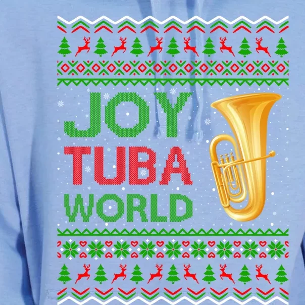 Joy Tuba World Music Lover Xmas Gift Ugly Tuba Christmas Gift Unisex Surf Hoodie