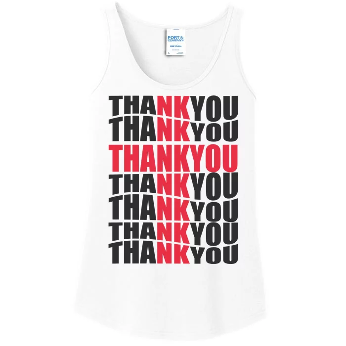 Jesus Thank You Cross Lord Savior Christian Love Religious Ladies Essential Tank