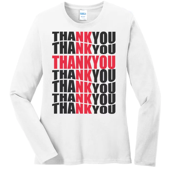 Jesus Thank You Cross Lord Savior Christian Love Religious Ladies Long Sleeve Shirt