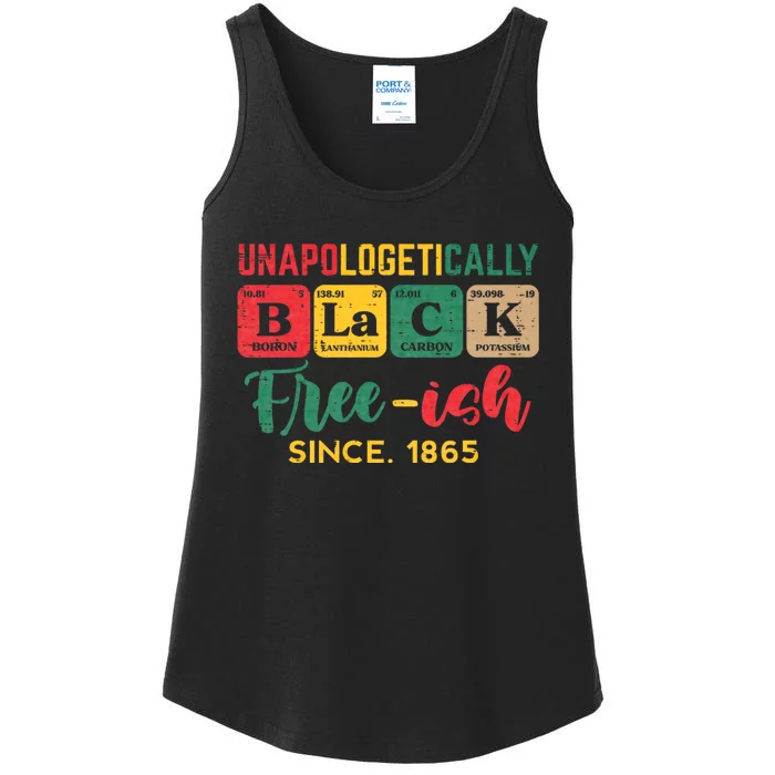 Juneteenth Unapologetically Black Periodic Ladies Essential Tank