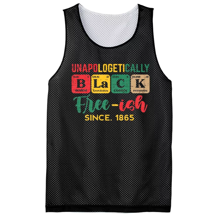 Juneteenth Unapologetically Black Periodic Mesh Reversible Basketball Jersey Tank