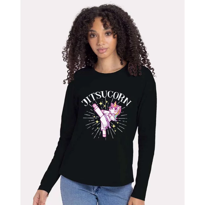 Jitsucorn Unicorn Brazilian Jiu Jitsu BJJ Womens Cotton Relaxed Long Sleeve T-Shirt