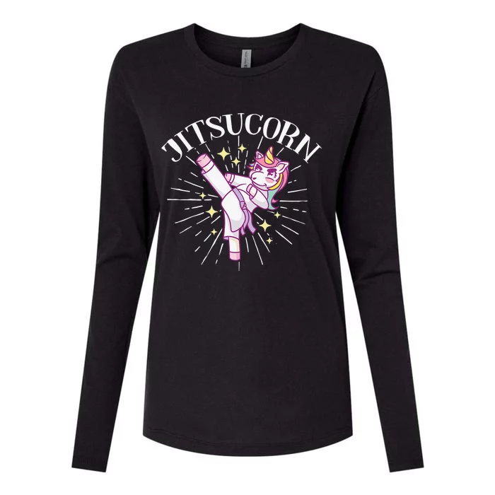 Jitsucorn Unicorn Brazilian Jiu Jitsu BJJ Womens Cotton Relaxed Long Sleeve T-Shirt