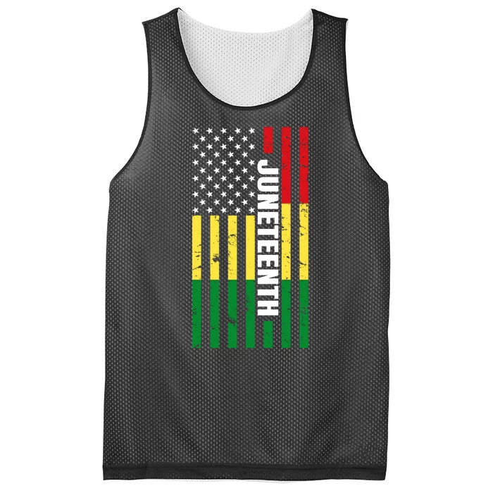 Juneteenth USA Black History Month Flag Mesh Reversible Basketball Jersey Tank