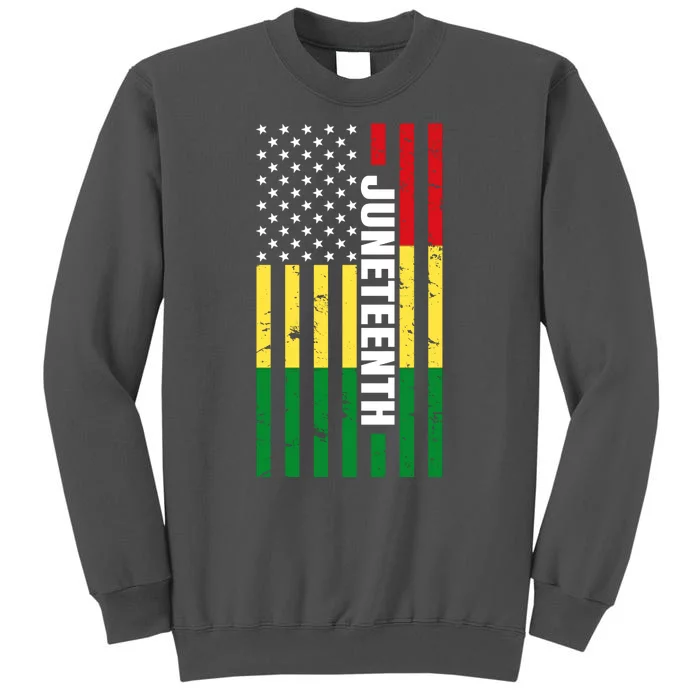 Juneteenth USA Black History Month Flag Tall Sweatshirt