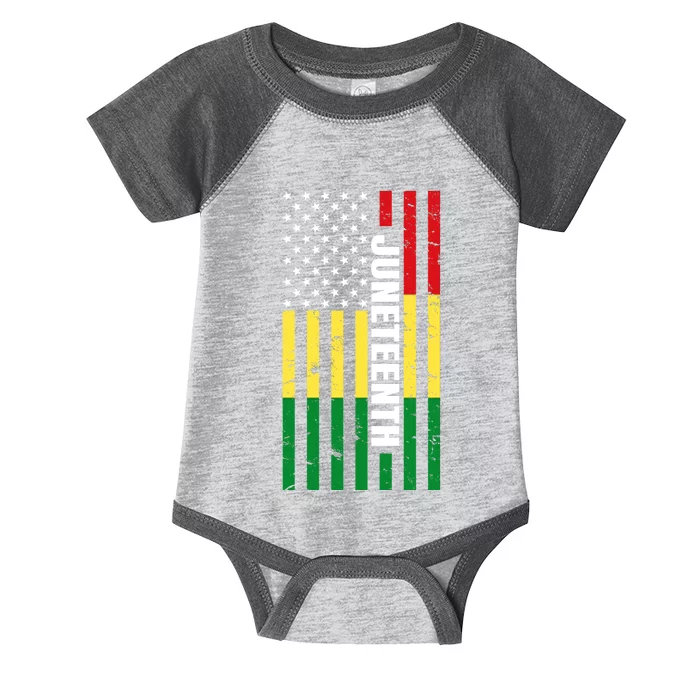 Juneteenth USA Black History Month Flag Infant Baby Jersey Bodysuit