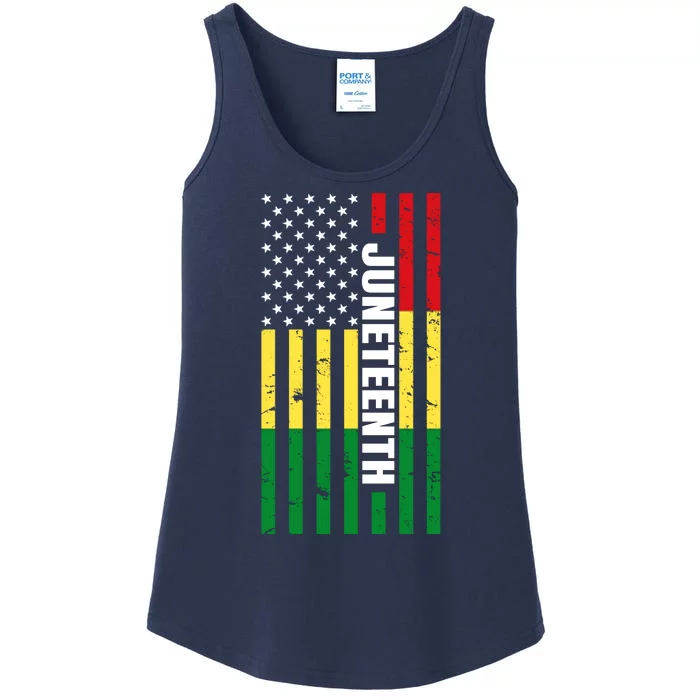 Juneteenth USA Black History Month Flag Ladies Essential Tank