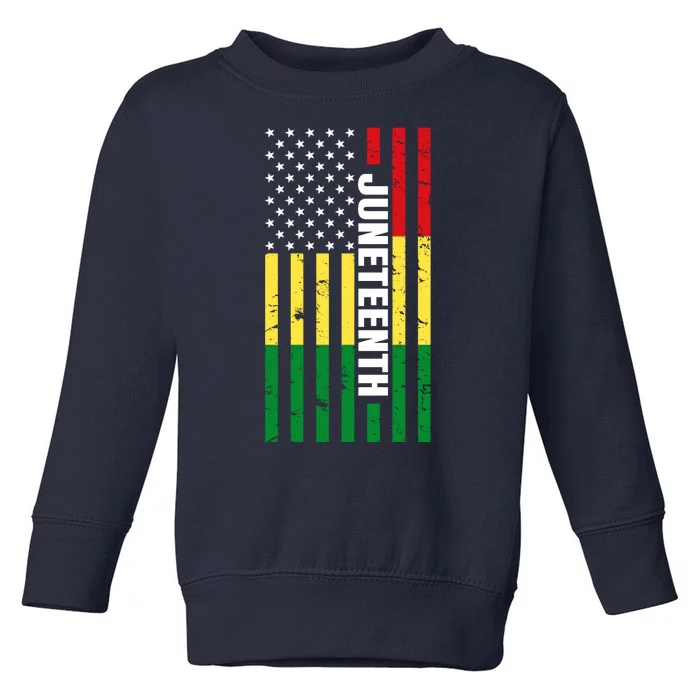 Juneteenth USA Black History Month Flag Toddler Sweatshirt