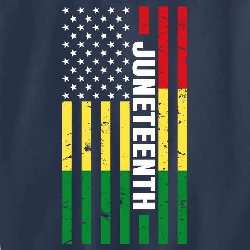 Juneteenth USA Black History Month Flag Kids Sweatshirt