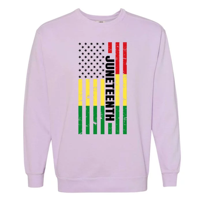 Juneteenth USA Black History Month Flag Garment-Dyed Sweatshirt