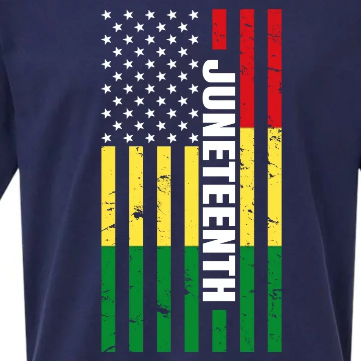 Juneteenth USA Black History Month Flag Sueded Cloud Jersey T-Shirt