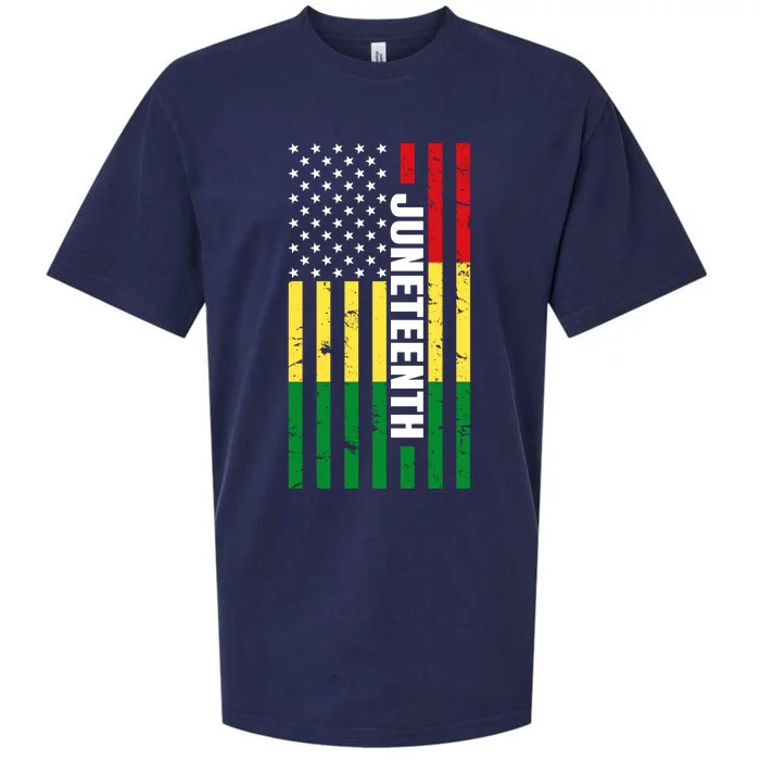 Juneteenth USA Black History Month Flag Sueded Cloud Jersey T-Shirt