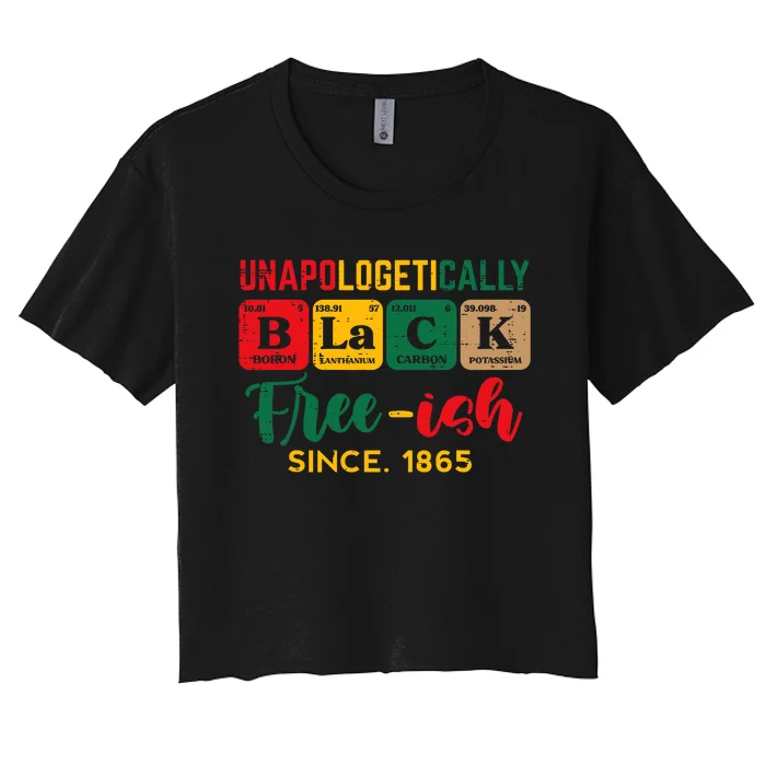 Juneteenth Unapologetically Black Periodic Women's Crop Top Tee