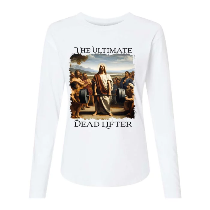 Jesus Ultimate Dead Lifter Christian Bodybuilder Strongman Womens Cotton Relaxed Long Sleeve T-Shirt