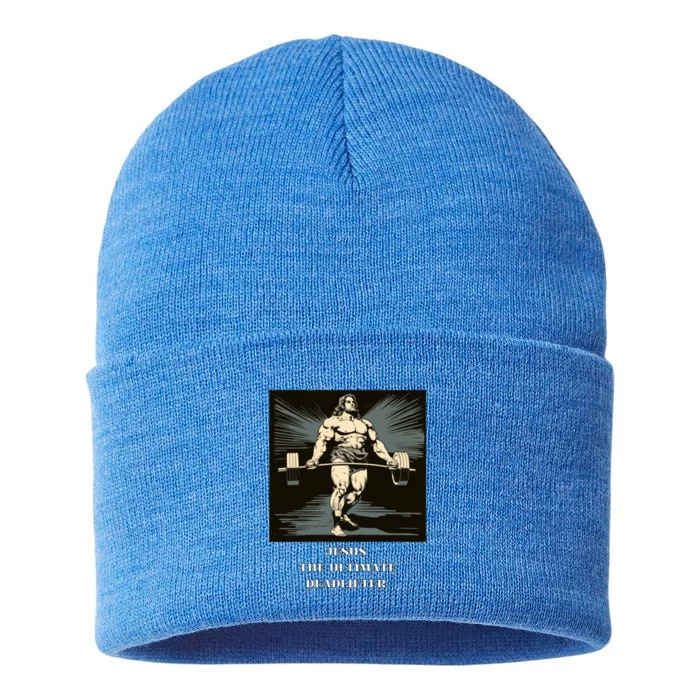 Jesus Ultimate Deadlifter Gift Sustainable Knit Beanie