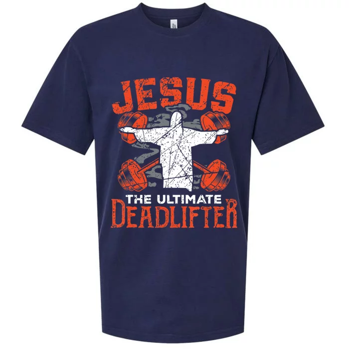 Jesus Ultimate Deadlifter Funny Jesus Gym Vintage Fitness Meaningful Gift Sueded Cloud Jersey T-Shirt