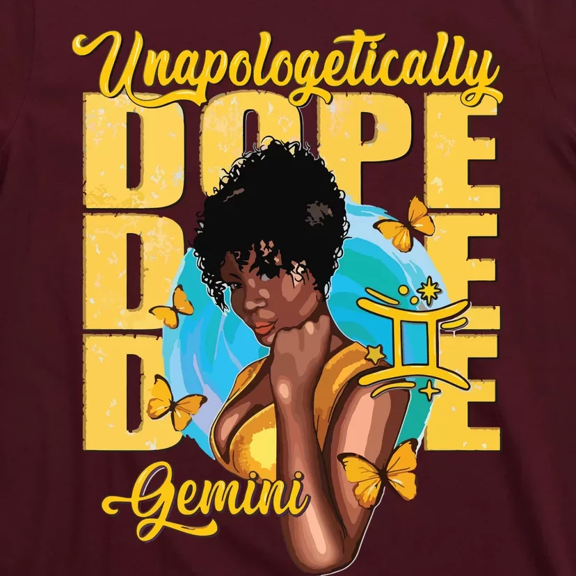 Juneteenth Unapologetically Dope Gemini Melanin Horoscope T-Shirt